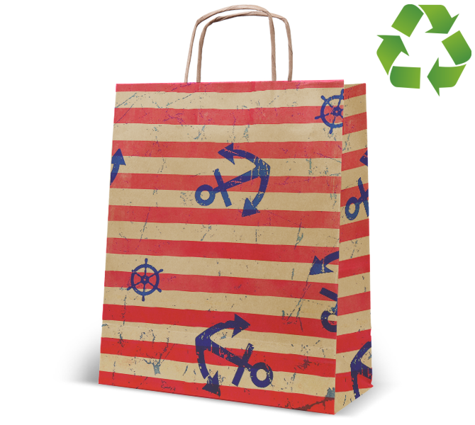 Papierkordel-Tasche "Küste" aus Recyclingpapier