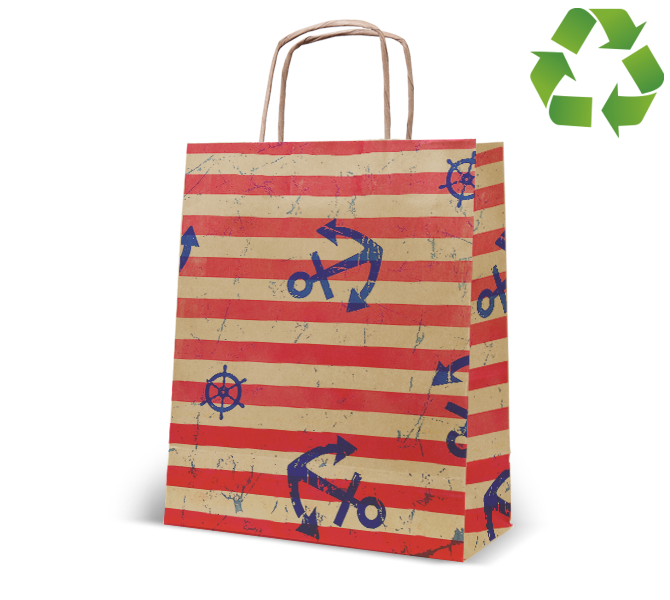 Papierkordel-Tasche "Küste" aus Recyclingpapier